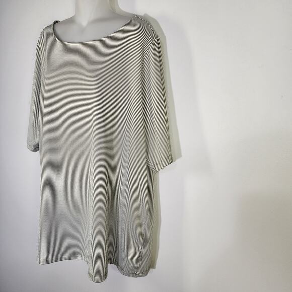 Denim & Co. BRRR Jersey Cool To Touch Boat Neck Elbow Sleeve Top Olive Green 2X - Picture 5 of 9